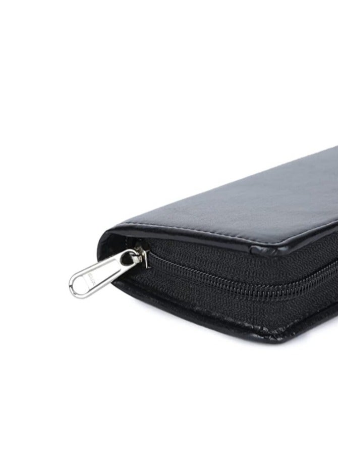 (Sarvika PU Leather Key Case Pouch Wallet Keychain Key pouch holder Men and Women Key Pouch Holder  Bank Locker Key Pouch with 6 Hooks Zipper Closure