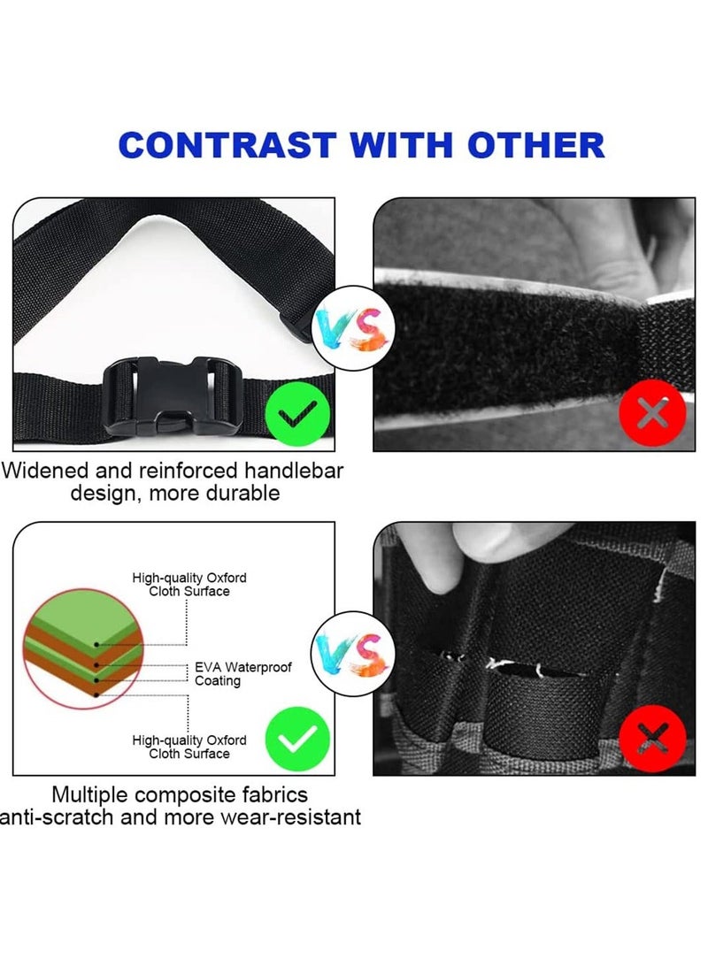 Waist Tool Bag Canvas Tool Pouch Tool Organiser Bag Small Pocket Tool Bag with Adjustable Nylon Belt for DIY Electricians Technician Carpenters Joiner Builders Black