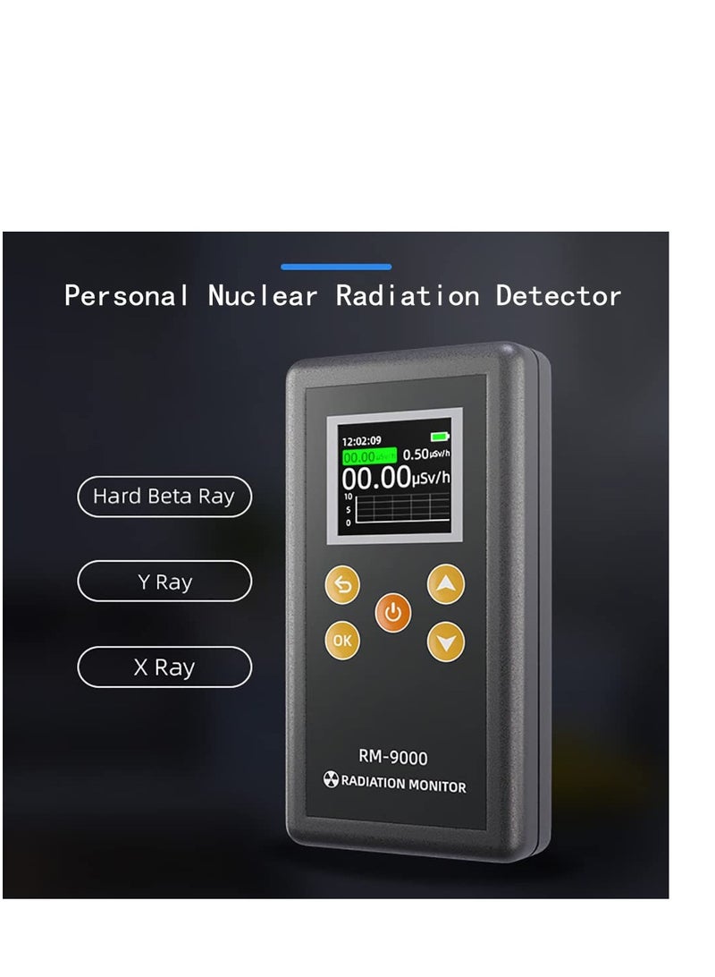 Handheld Geiger Counter Nuclear Radiation Detector, High Accuracy Beta Gamma X-ray Nuclear Radiation Dosimeter, Portable Radiation Monitor with LCD Display