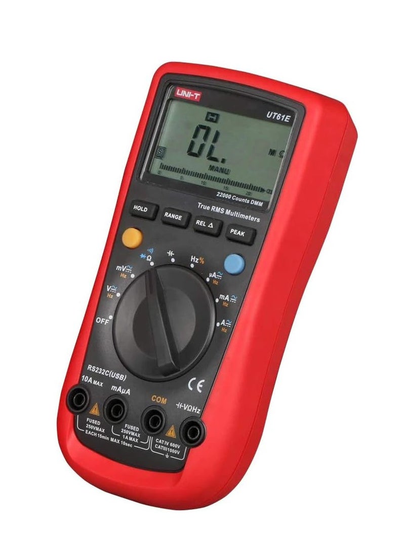 UNI-T Ut61E+ Digital Multimeter Professional Tester True Rms Auto Range Meter 220Mf Large Capacitance 22000 Digits Display