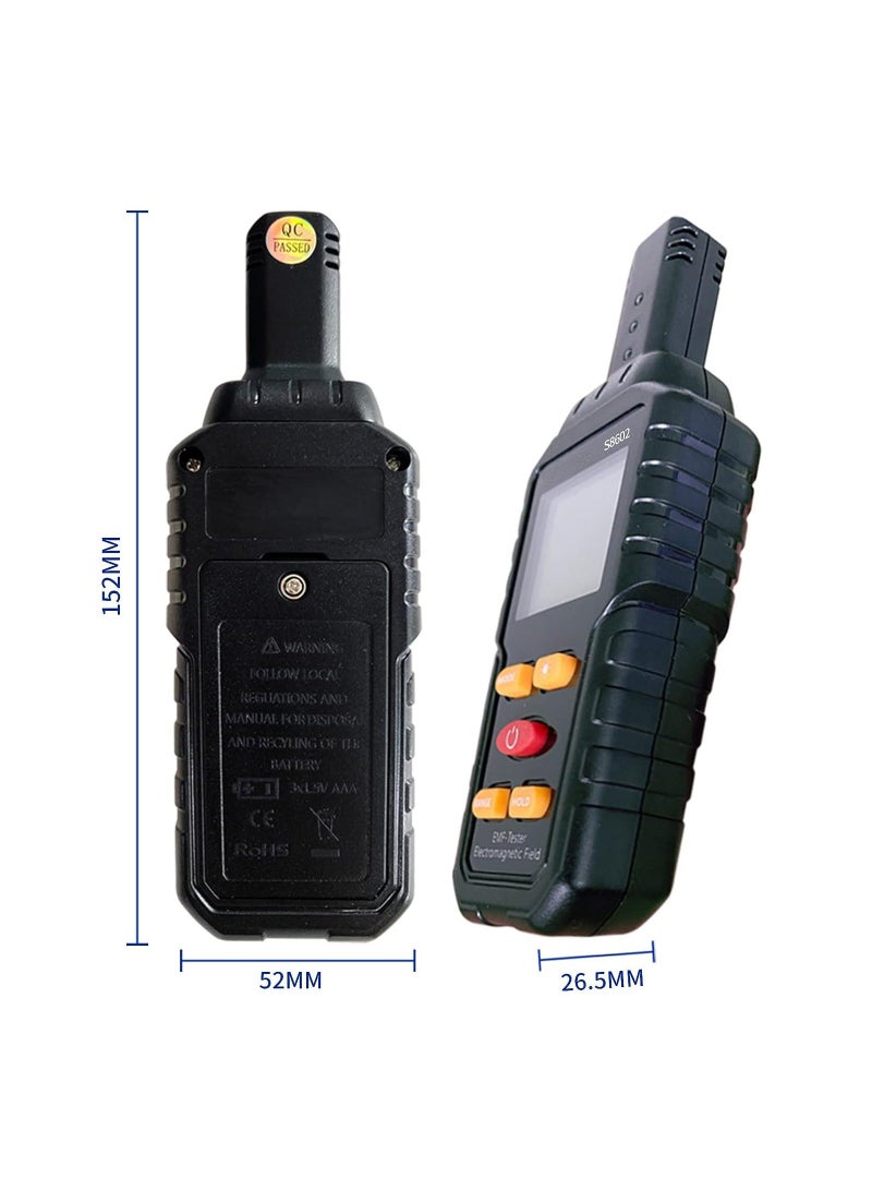 Emf Detector Tester, ,Electromagnetic Field Radiation Detector, Handheld Digital LCD EMF Reader Measure with Sound Light Alarm, Ghost Hunting Equipmetent