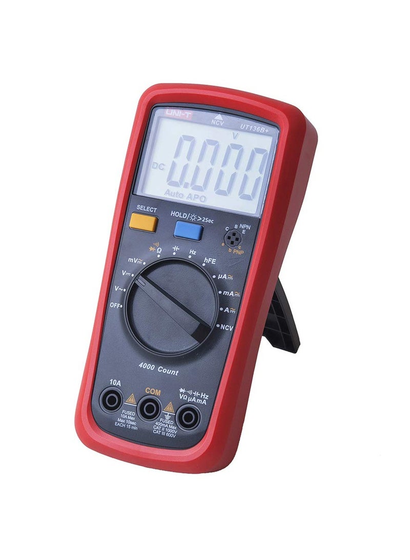 UNI-T UT136B+ Digital Multimeter, Compact and Accurate Multimeter for AC/DC Voltage, Current, Resistance, and Continuity Testing