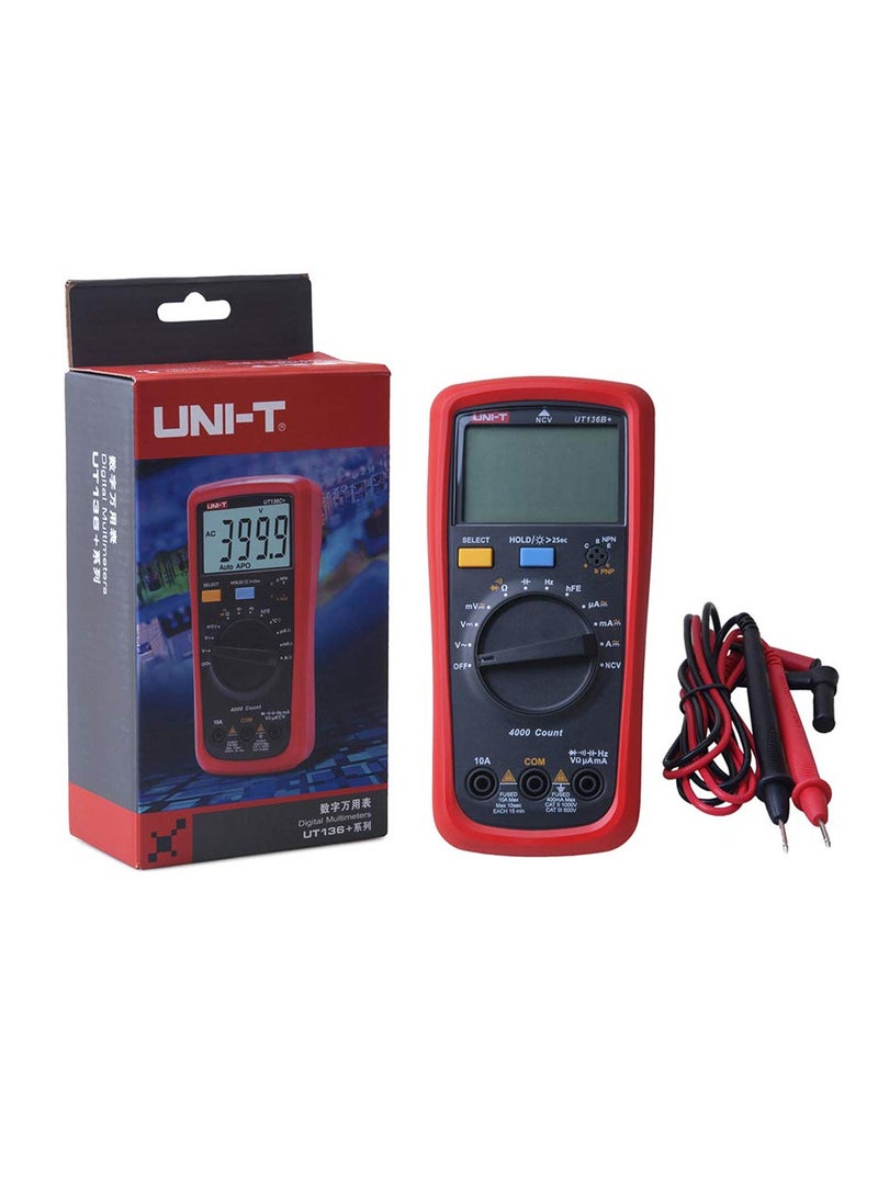 UNI-T UT136B+ Digital Multimeter, Compact and Accurate Multimeter for AC/DC Voltage, Current, Resistance, and Continuity Testing