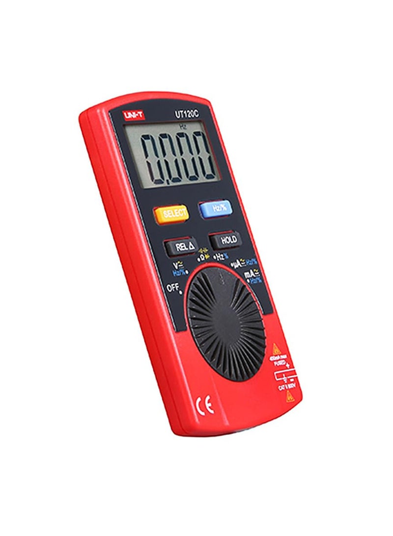 UNI-T UT120C Handheld Pocket-Size Digital Multimeter, Compact and Portable AC/DC Voltage, Current, Resistance, Capacitance, and Diode Tester for Everyday Use