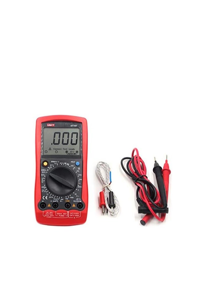 UNI-T UT107 Handheld Multimeter, Multi-Function Automotive and Electrical Tester with Voltage, Resistance, and Continuity Measurement