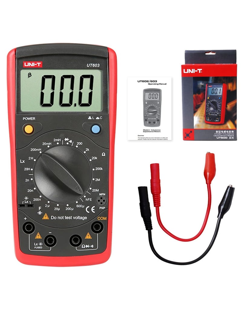 UNI-T UT603 Inductance Capacitance Meter, Digital Multimeter for Measuring Resistance, Inductance, and Capacitance, Ideal for Electronic Testing and Component Analysis