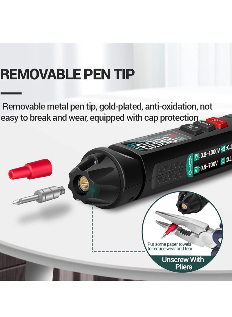 ANENG A3008 Pen Multimeter 6000 Counts Digital Multimeter Meter Tester with LCD Display Backlight Flashlight NCV Auto-off Multiple Accessories for Voltage Current Resistance Capacitance Diode