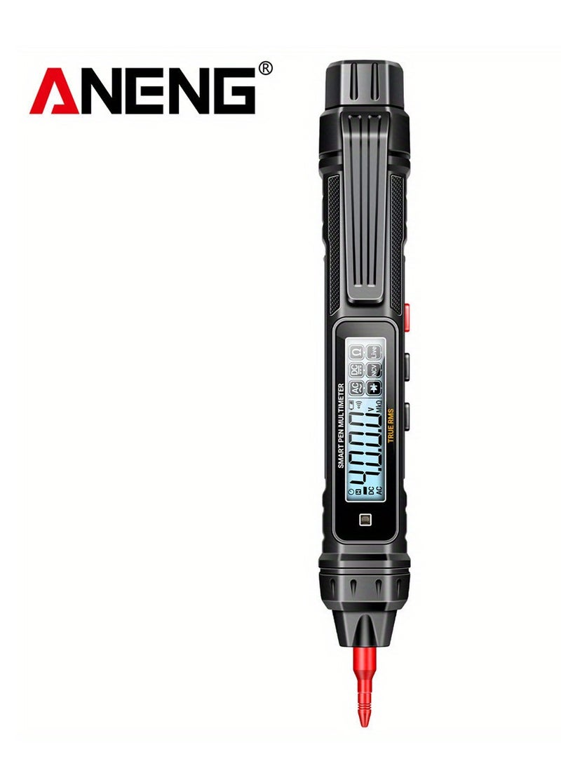 Aneng A3005 Digital Multimeter Pen, Battery-Powered, High Precision & Reliability, For Electricians - Measures Ac/Dc Voltage, Resistance, Continuity, With Lcd Display & Flashlight, Includes Manual