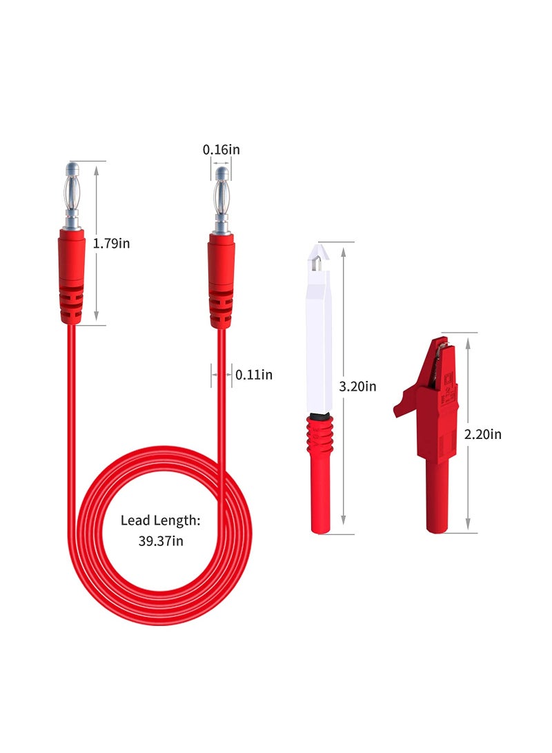 Circuit Testers, Banana to Banana Plug Test Leads Kit, with Alligator Clips Insulation Wire Piercing Probes, for Multimeter Automotive Diagnostic Testing, 4mm