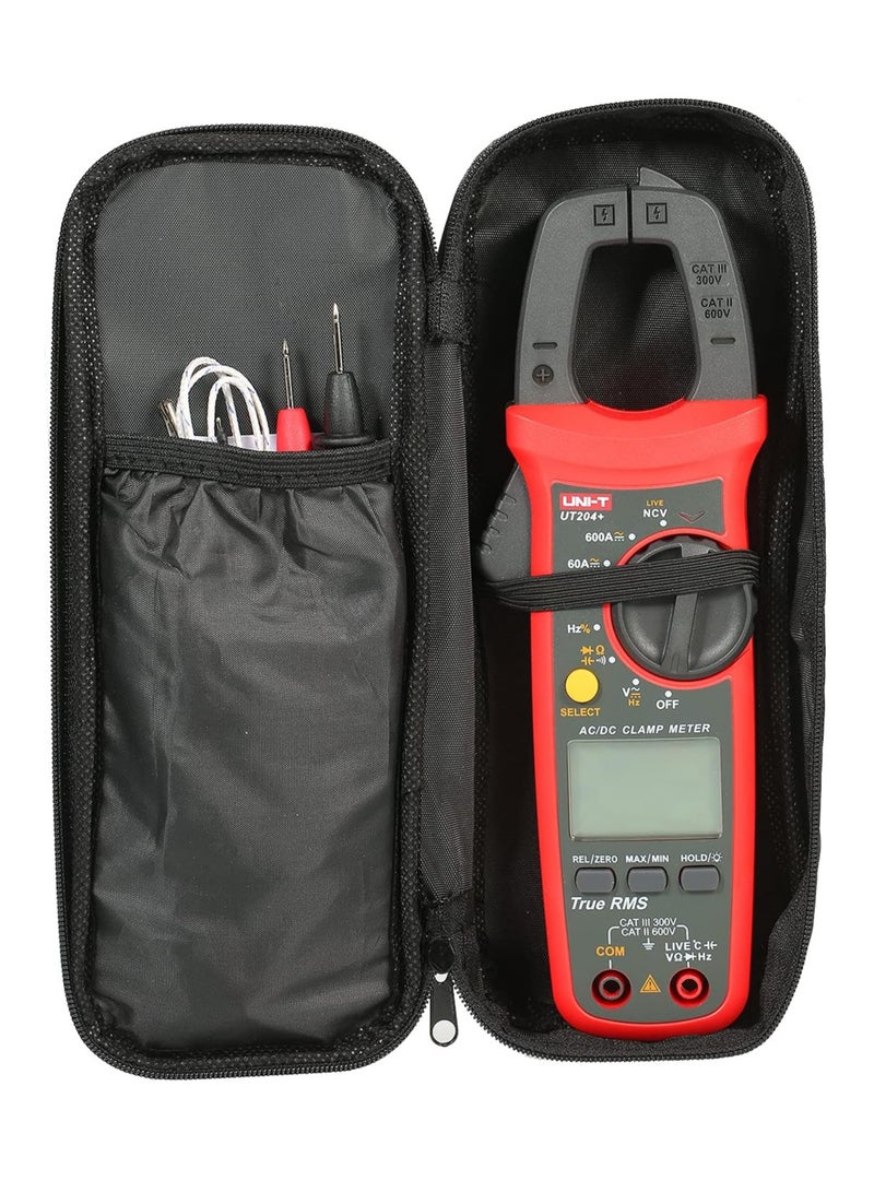 UNI-T UT204 Plus Handheld Digital Clamp Meter, True RMS Multimeter for AC/DC Voltage, Current, Resistance, and Continuity Testing