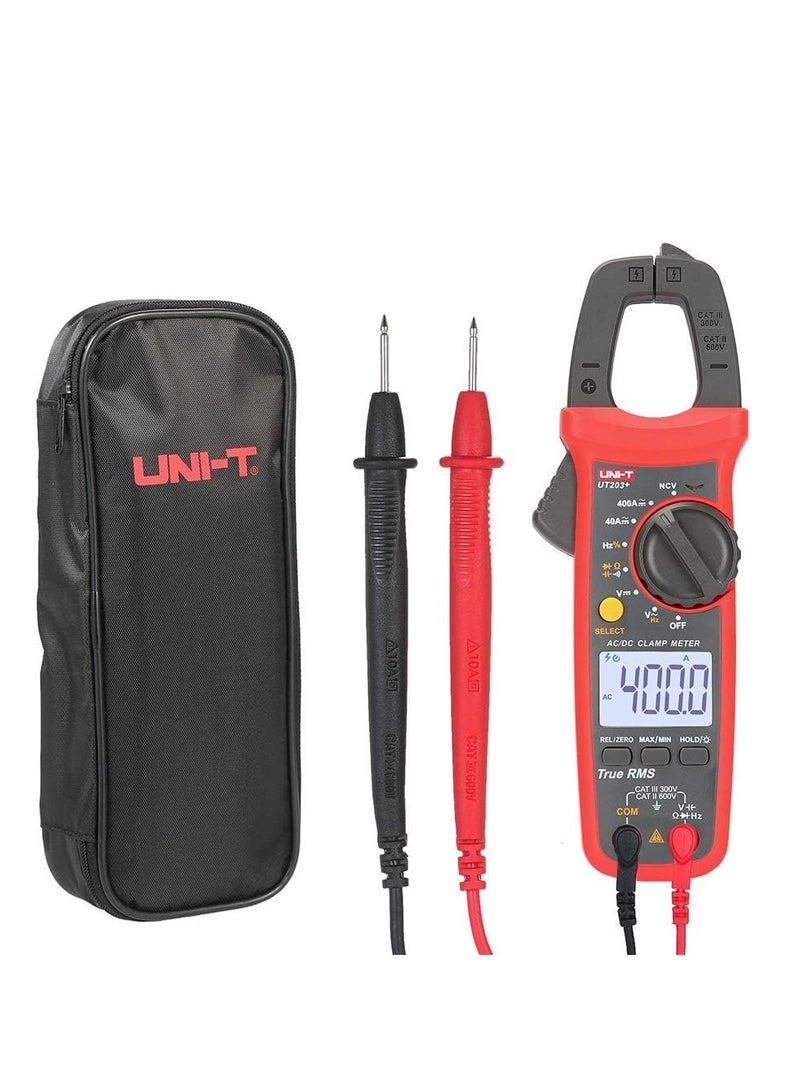 UT203+ Digital Clamp Multimeter - AC/DC Voltage, Current, Resistance, Diode Tester