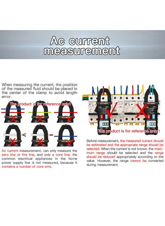 MT88A Clamp Meter Multimeter LCD Digital Universal Meter 1999 Counts Auto Range Handheld DC/AC Voltage Voltmeter 500A AC Current Ammeter Frequency Capacitance Tester Data Hold Green Backlit Screen