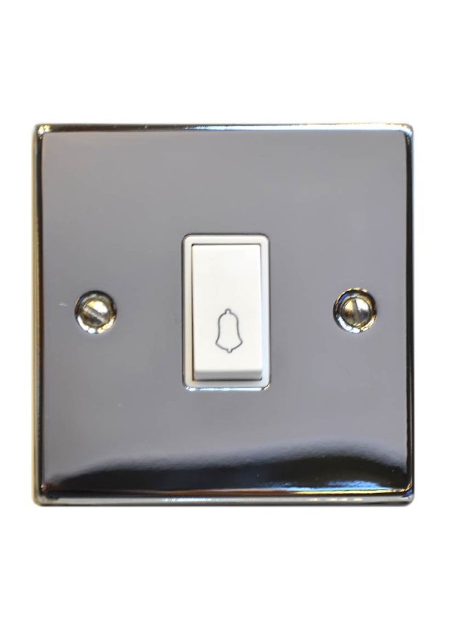 1-Gang 10A Door Bell Switch Chrome 8x8cm