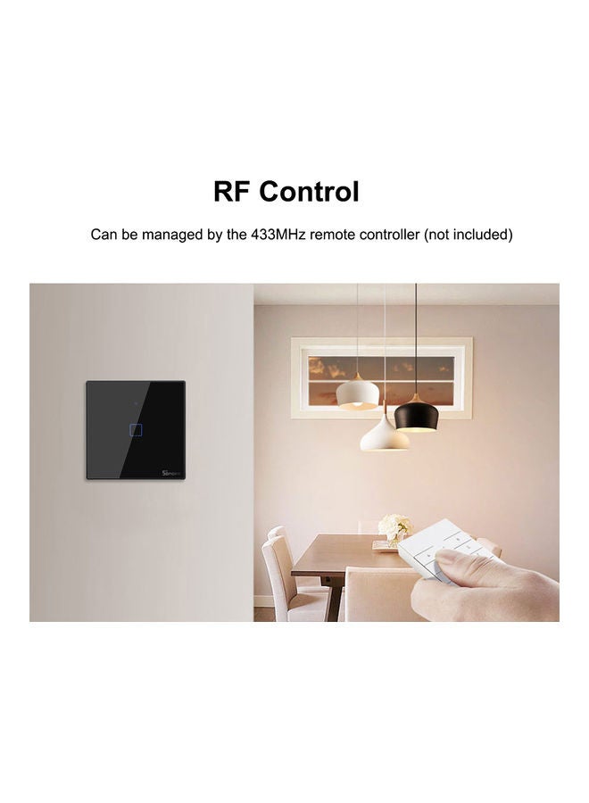 Wireless Smart Touch Switch Voice Control Compatible With Google Assistant Black
