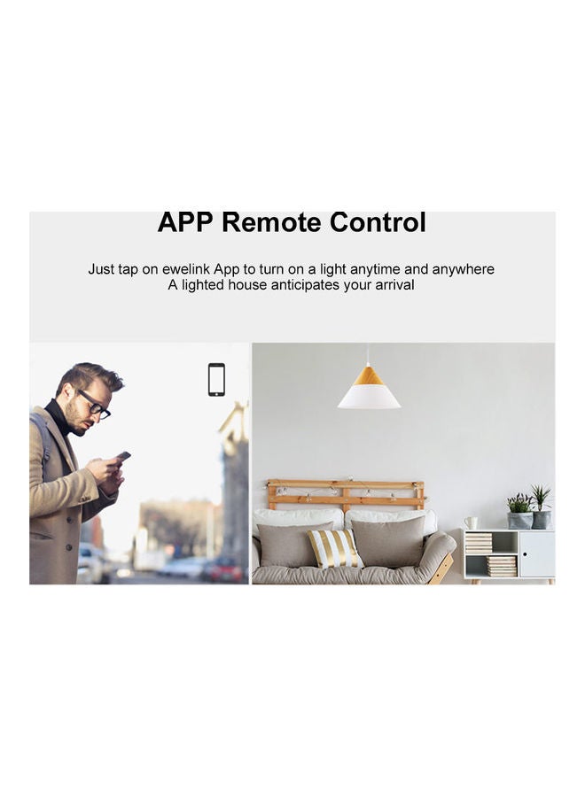 Wireless Smart Touch Switch Voice Control Compatible With Google Assistant White