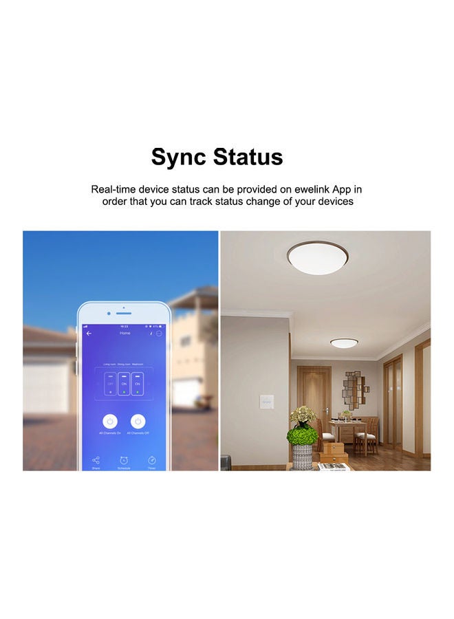 Wireless Smart Touch Switch Voice Control Compatible With Google Assistant White