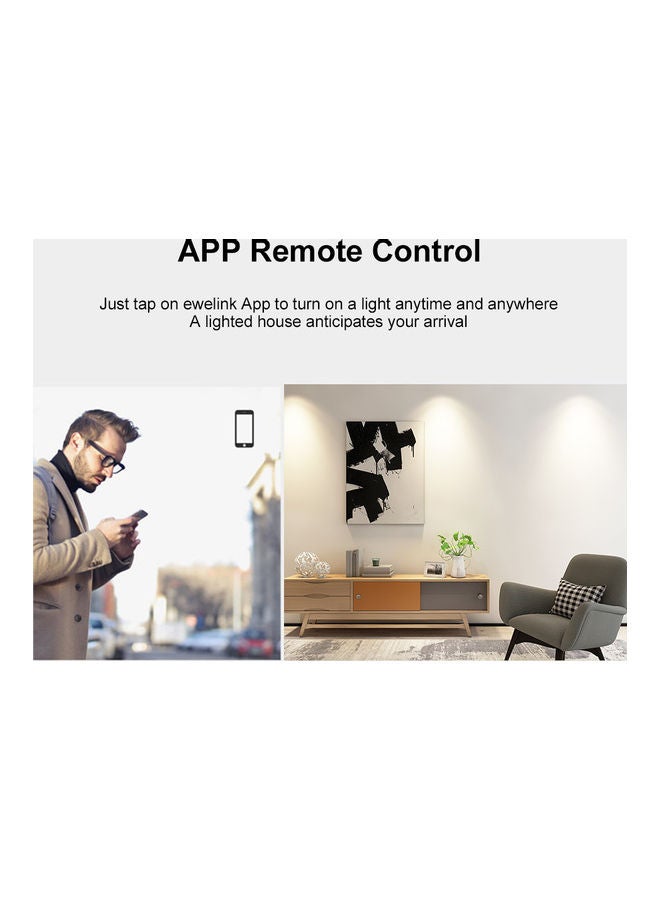 Wireless Smart Touch Switch Voice Control Compatible With Google Assistant White