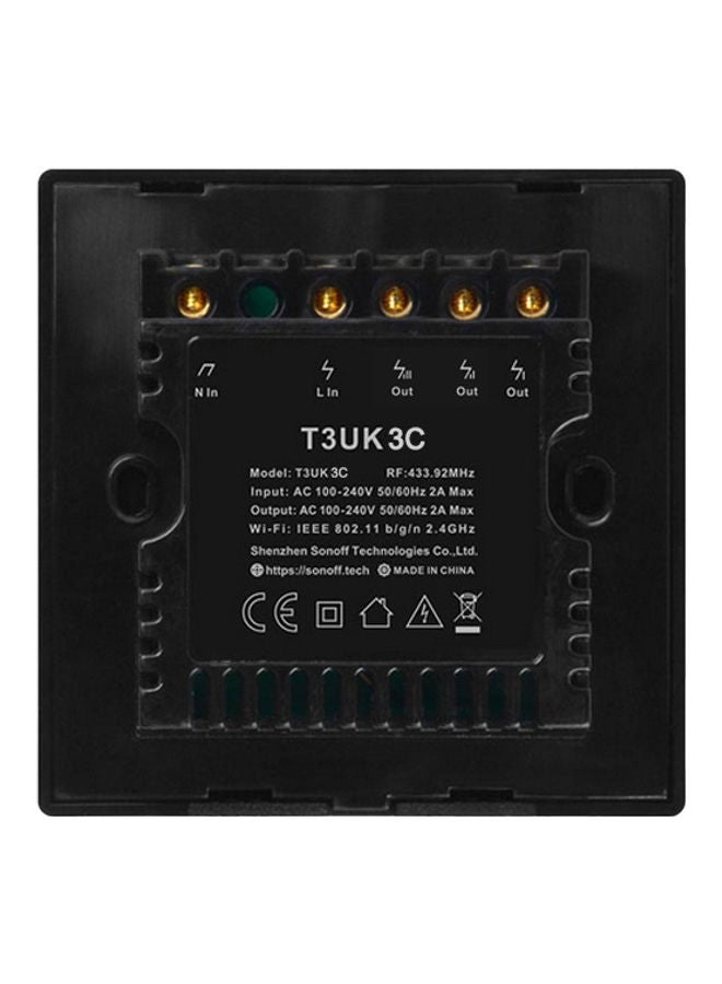 Wireless Smart Touch Switch Voice Control Compatible With Google Assistant Black