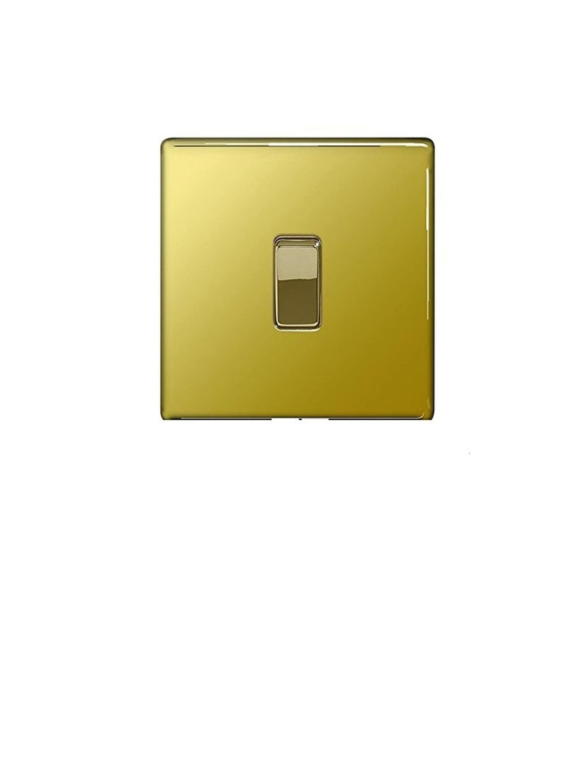 BG Electrical FPB1212 1-Gang 2-Way Metal Brushed/Stainless Steel Light Switch - Polished Brass
