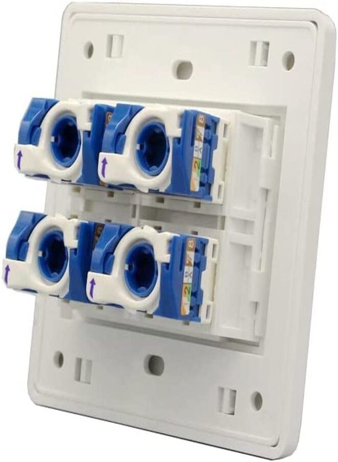 CAT 6 RJ45 face plate Computer Ethernet DKURVE® with Tool-Free Cat6