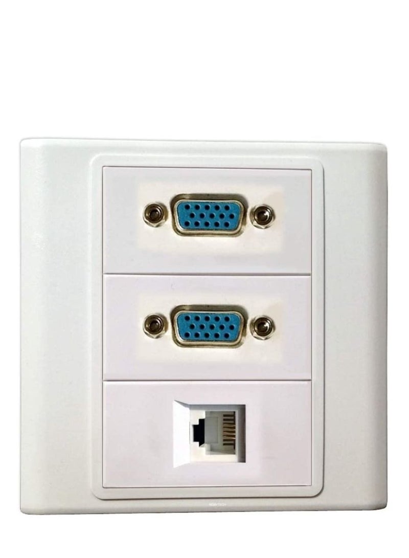 DKURVE® 86 TYPE Wall Panel rj45 + VGA + VGA Modules Multimedia Wall Plate