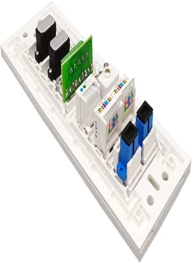 DKURVE® Wall Panel Plate 2xHDMI compatible RCA Audio Video Plug RJ11 Phone Analog ATV Dual