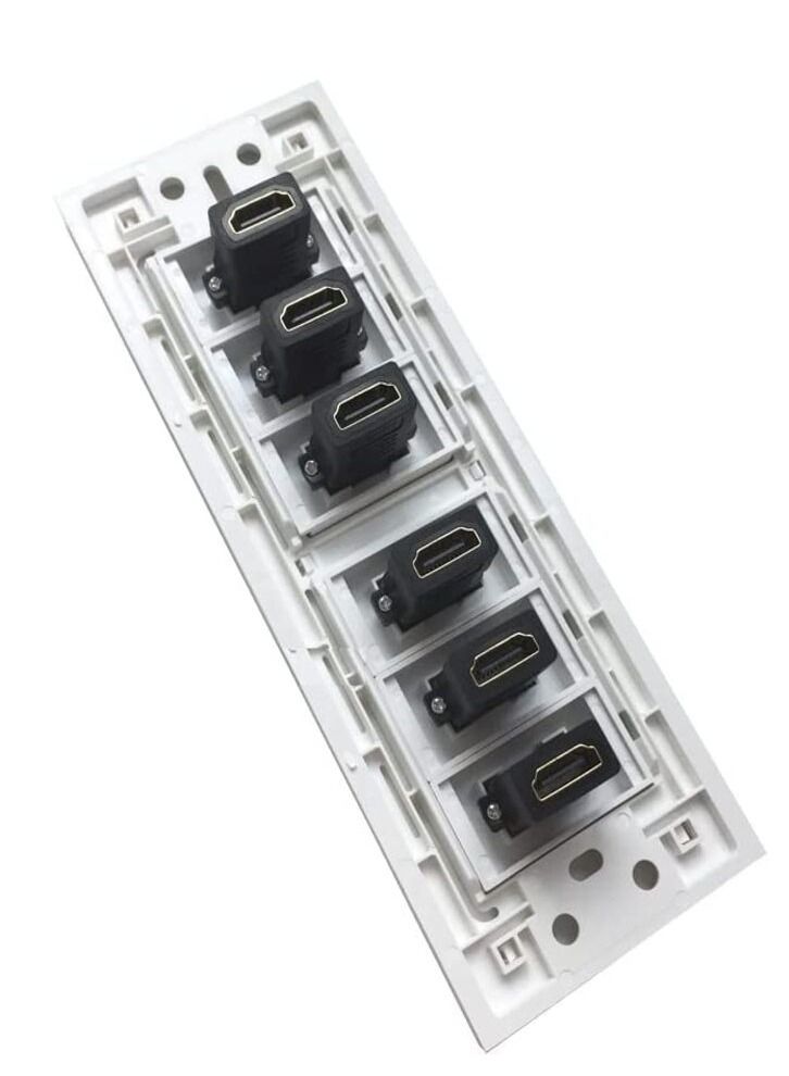 DKURVE® 6 Ports HDMI compatible Wall Plate Six Socket HDMI