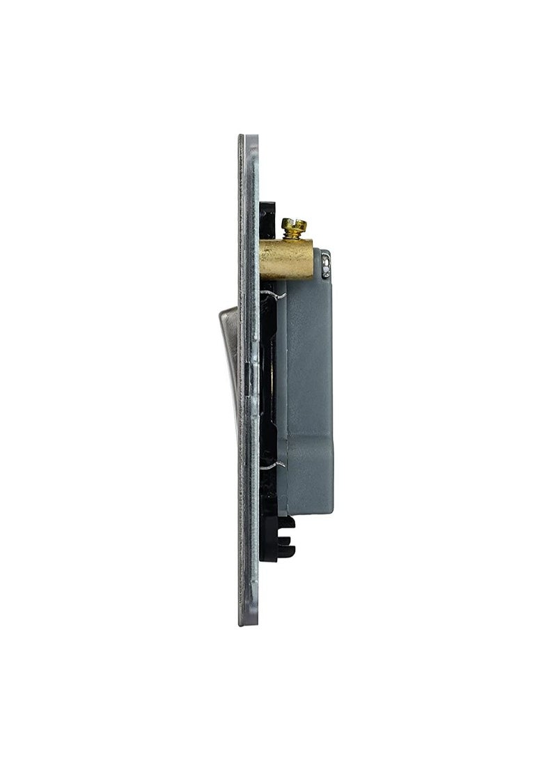 RACO Schneider Electric GU1422BSS 2 Gang Ultimate Screwless Rocker Flat Plate Switch Stainless Steel with Black Interior