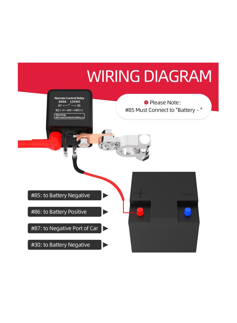 Portable Remote Battery Disconnect Switch,  Upgraded Battery Disconnect Switch, Anti Theft