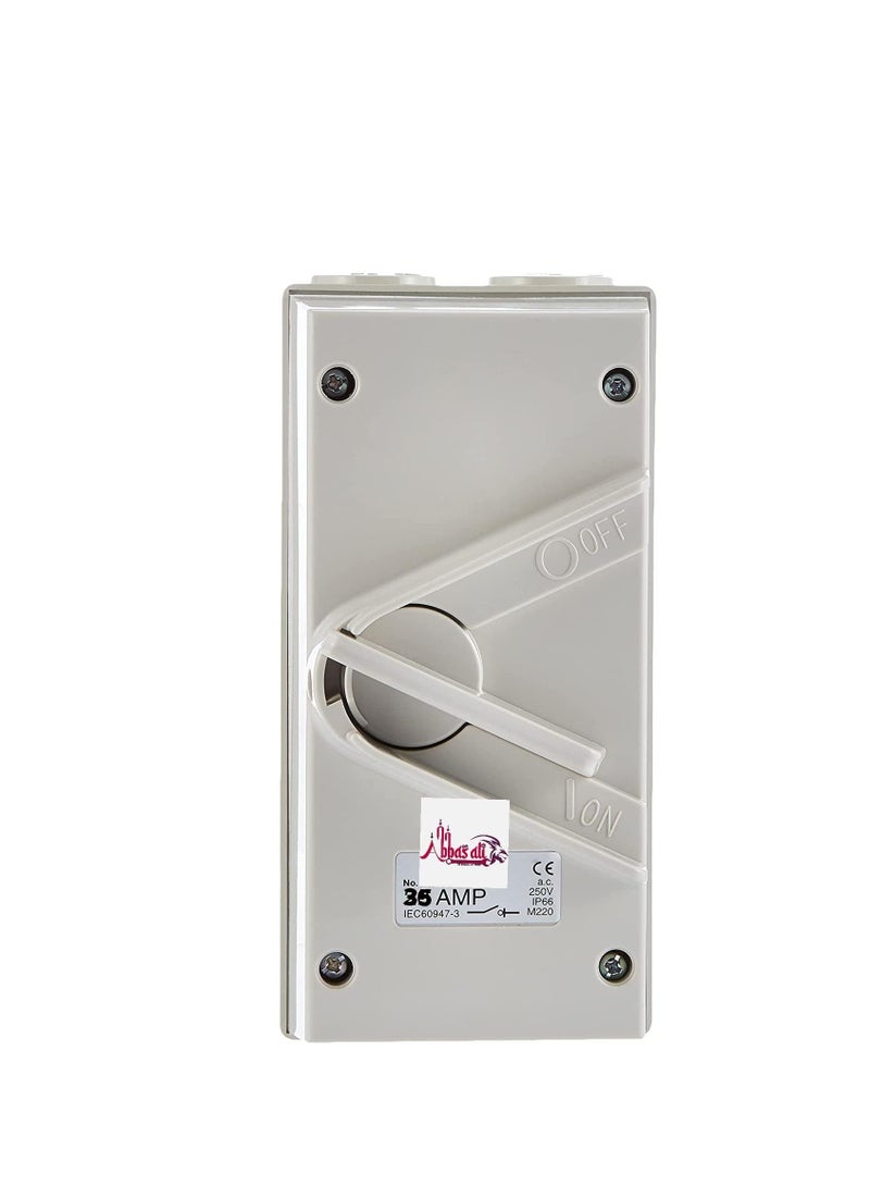 Isolator Switch Weatherproof 35A 1 Pole IP66 WHS35