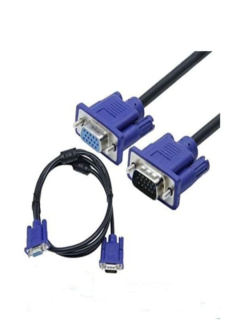 VGA Extension Cable SVGA Male to Female HD15 Monitor Video Adapter Cable for Laptop 3M
