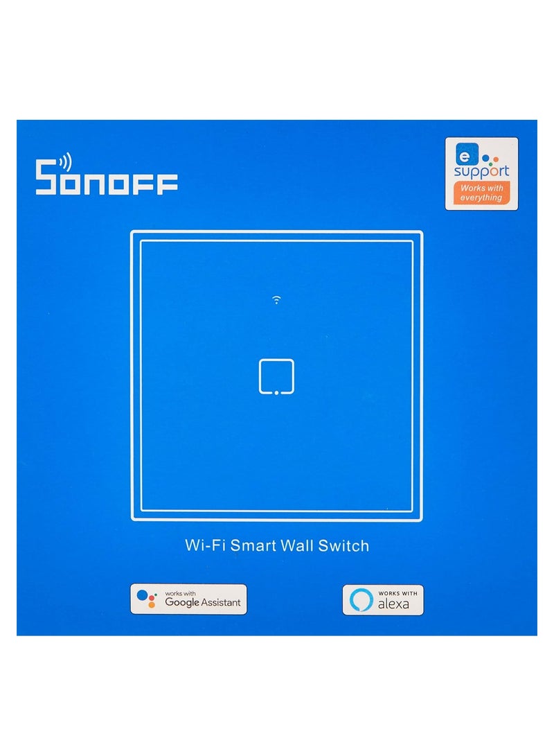 Sonoff TX T3UK1C-TX 86 1 Gang Way Smart WiFi Switch RF433 Remote Control for Alexa Google Home UK Plug - Black