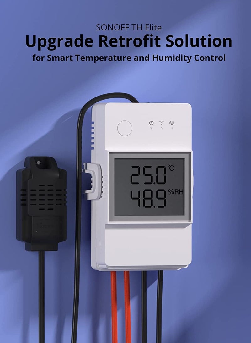 Smart Temperature and Humidity Monitoring Switch THR320D 20A Support Voice Control With RJ9 4P4C Interface