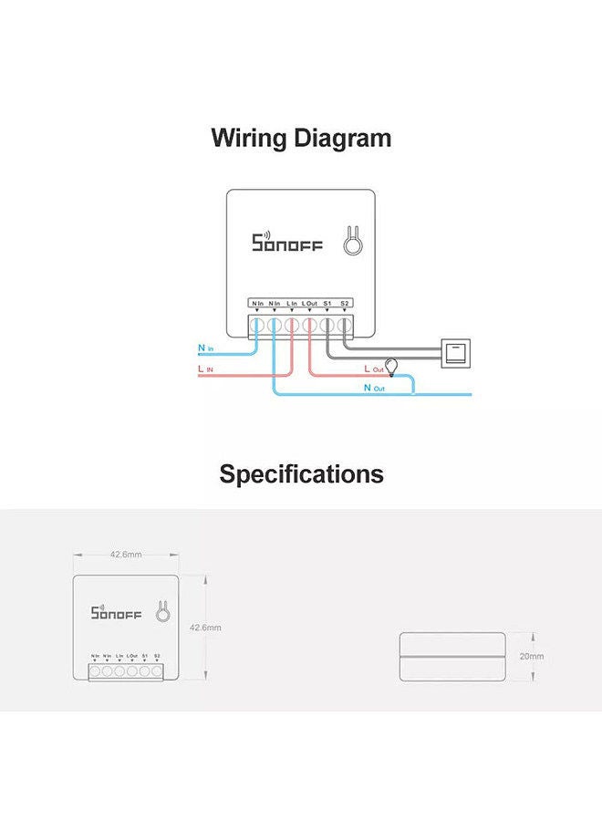 SONOFF Mini Two Way Intelligent Switch 10A Supports DIY Mode Household Appliance Automation Switches