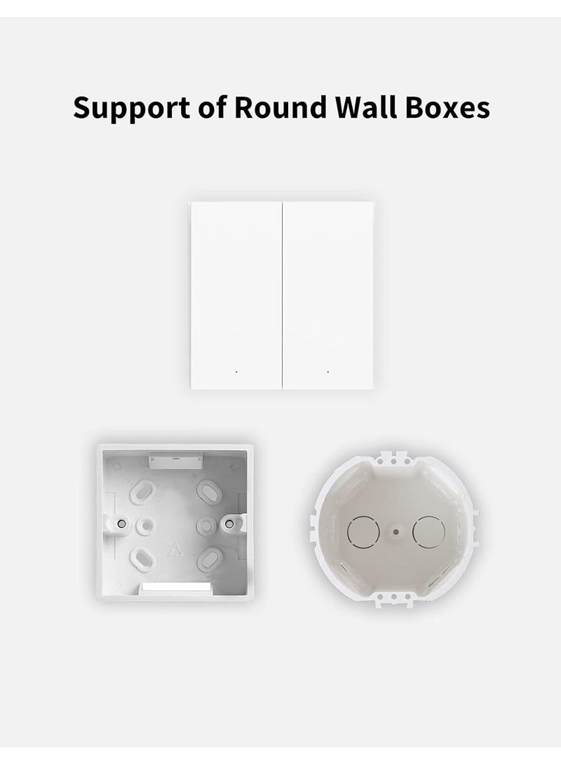 Wall  Switch H1 white no neutral double rocker