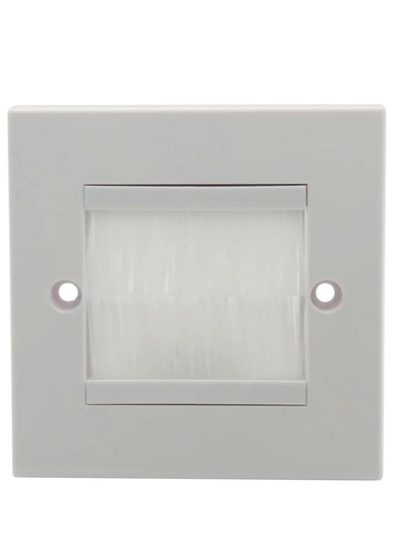 DKURVE® Brush Wall Plate Cable Passthrough Wall Outlet Cable Entry 86 UK Style – White (WHITE)