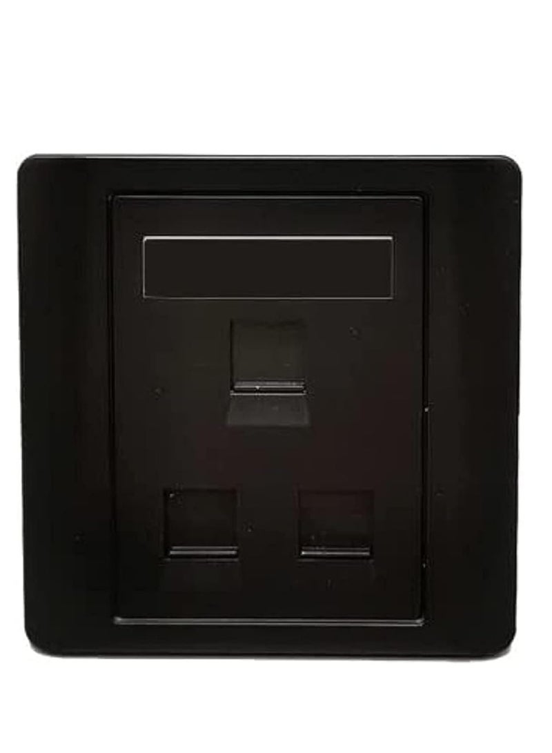 DKURVE Black CAT5E CAT6 Network Wall Socket RJ45 LAN Faceplate Ethernet Wall Socket Faceplate Wall Plate (3 Port)