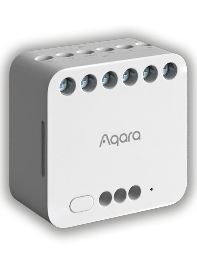 Dual Relay Module T2 with Matter,Requires Aqara Zigbee 3.0 Hub,Dry Contact Mode for Garage Doors and Boilers, Roller Shade Switch & Light Switch,Supports Homekit and Alexa