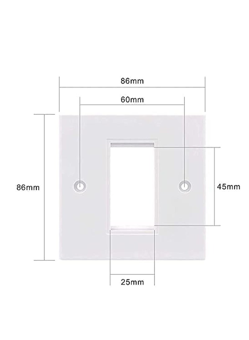 DKURVE® RJ45 Socket Cat6 Network Single Port Flat Face Wall Plate with Keystone Jack (5 SET)
