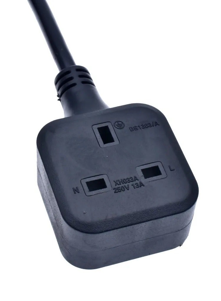 DKURVE 1 Way Gang Extension Lead 13 AMP Single Socket Extension Lead, UK 3 Pin Fused Plug male to female Travel Use Extension Cord 3 Meter