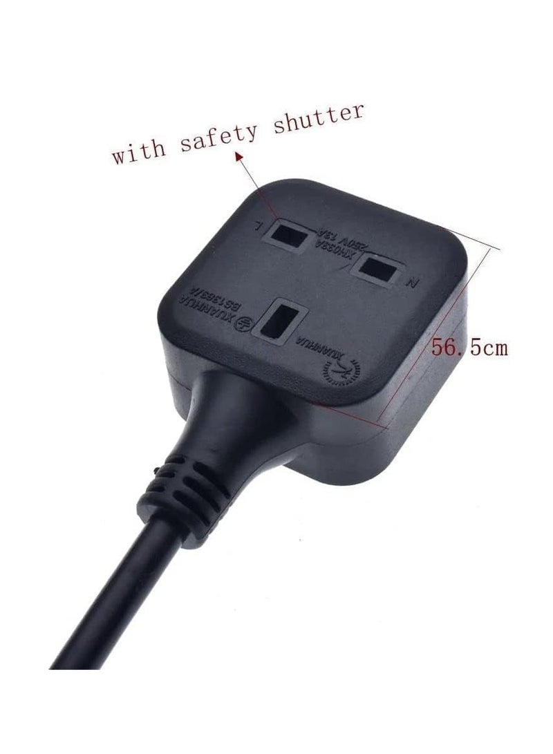 DKURVE 1 Way Gang Extension Lead 13 AMP Single Socket Extension Lead, UK 3 Pin Fused Plug male to female Travel Use Extension Cord 3 Meter