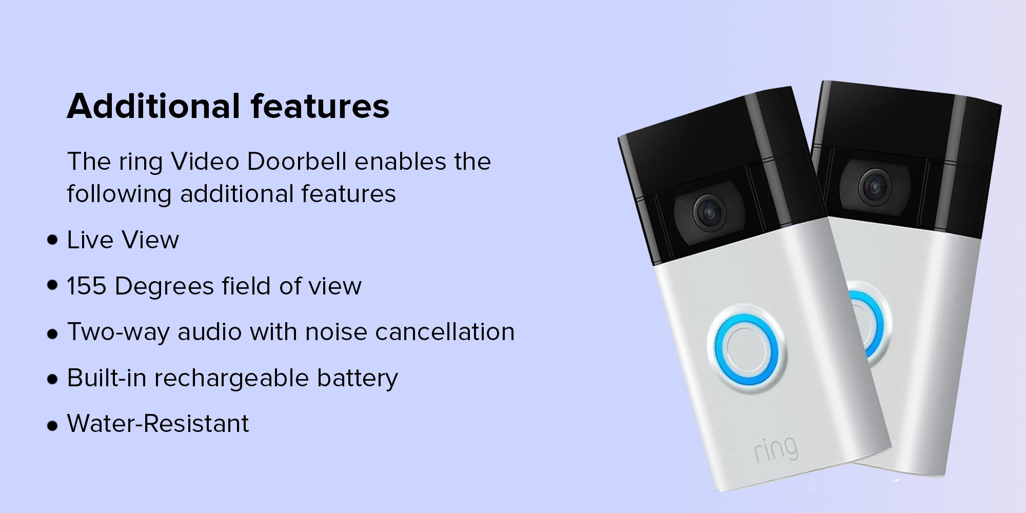 Video Doorbell White/Black/Blue