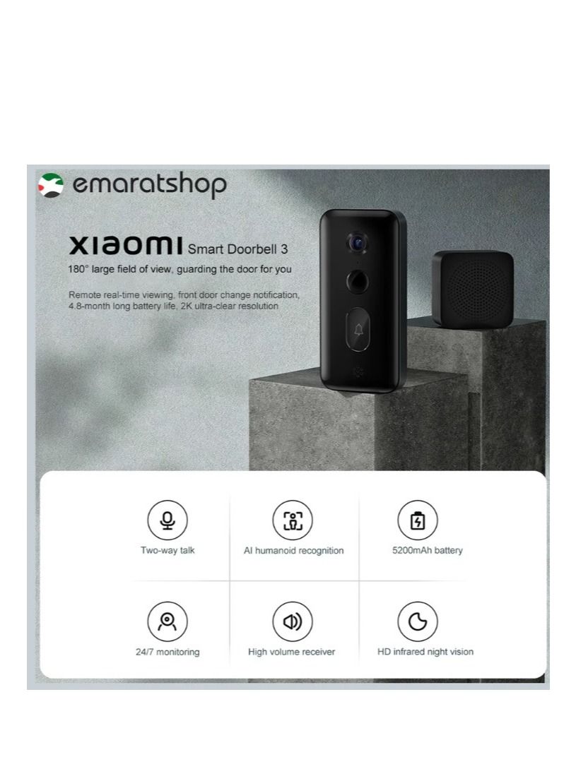 Smart Doorbell 3 MJML06-FJ Black