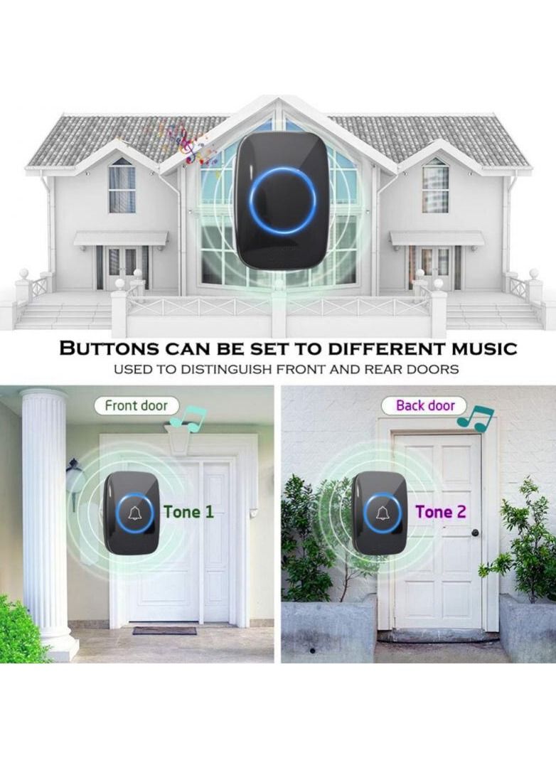 Wireless Doorbell Outdoor Doorbell Home Wireless Ring Doorbell Waterproof with Smart Button