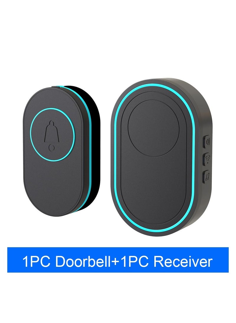 Wireless Doorbell LED Flash Security Alarm Outdoor Waterproof Smart Home Intelligent Door Bell Chime Kit