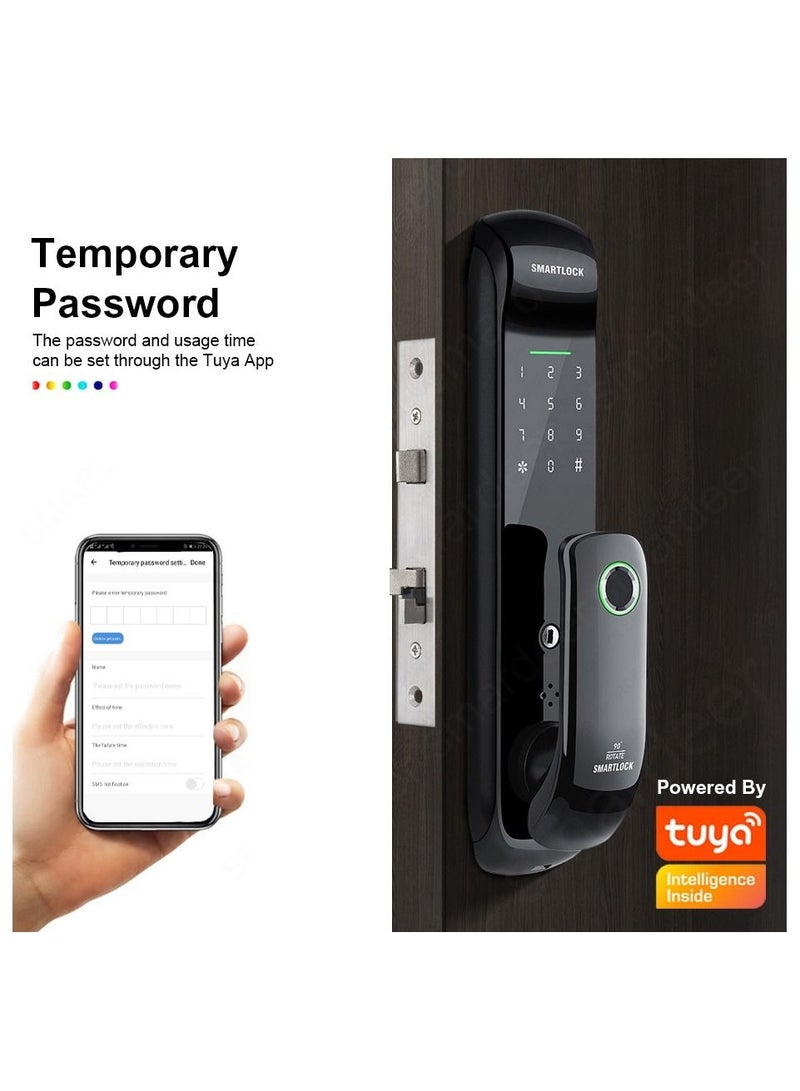 Door Lock Fingerprint Biometric Frosted Panel Digital Password Key Electronic Lock