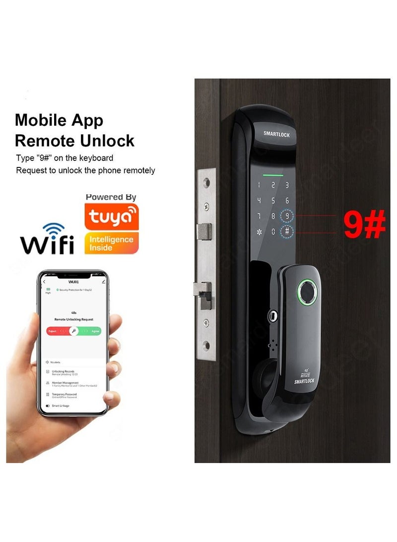 Door Lock Fingerprint Biometric Frosted Panel Digital Password Key Electronic Lock