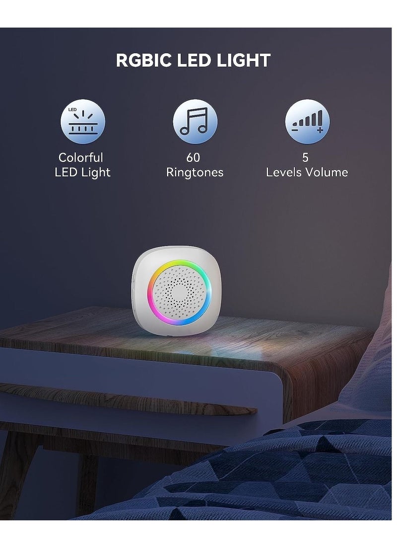 Wireless Doorbell Night Light LED Chimes 300M With Two Button Distance Battery Support