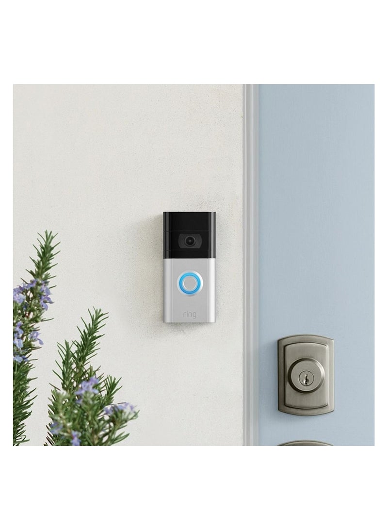Ring Video Smart Wi-Fi Video Doorbell 3 - Satin Nickel
