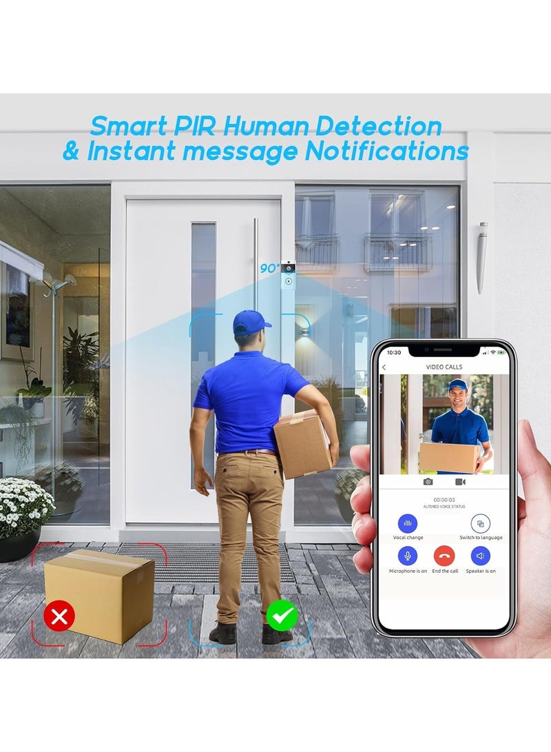 Door Bells with Camera Wireless Chime HD 100MP Video Camera Rechargeable Battery Powered Remote Control View Intercom